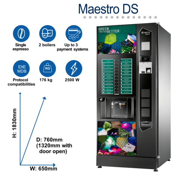 Necta MAESTRO Direct Selection 12oz ESFB Hot Drink Machine